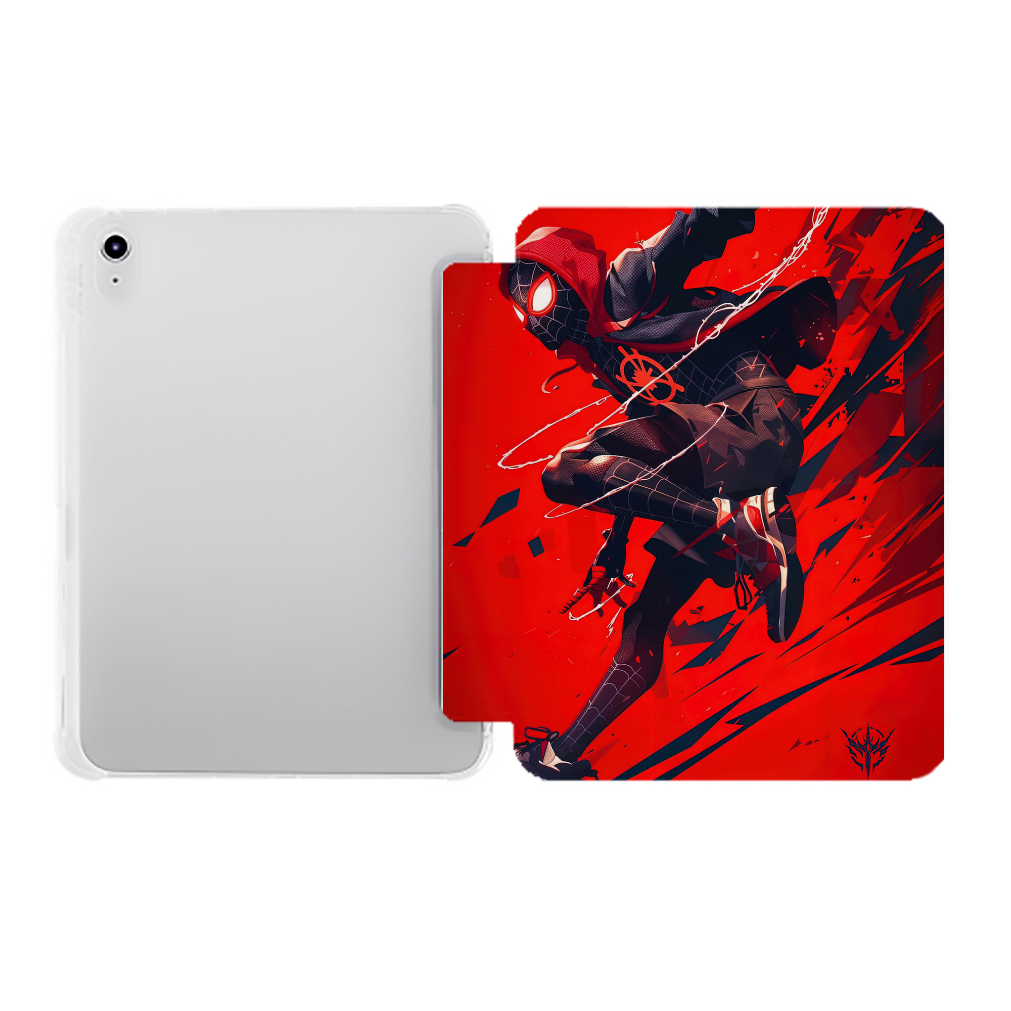 （画像用） Spider Man スパイダーマン IPad ケース ペン収納付き 三つ折りスタンド PUレザー×シリコン 対応機種9.5/10.5/10.9インチ